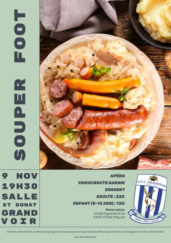 Affiche du souper annuel avec une choucroute garnie